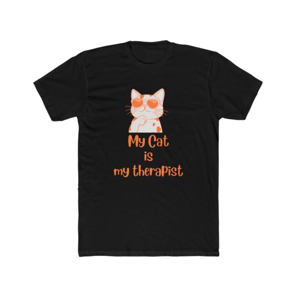 My Cat Is My Therapist Shirt, Funny Cat Lover T-Shirt, Emotional Support Pet Tee, Mental Health Humor Gift for Cat Moms and Dads - Image 3