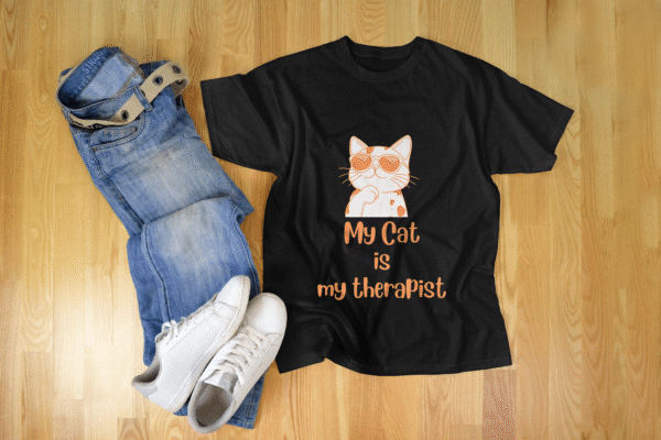 My cat is my therapist black shirt